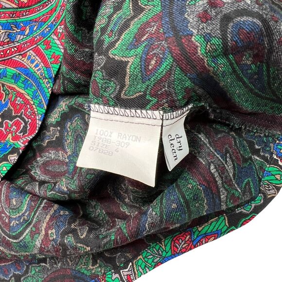 Pendleton Vintage 80s Paisley AOP Spread Collar Button Up Long Sleeve Blouse 6 - Picture 7 of 7